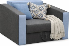 Szaro-niebieski rozkładany fotel amerykanka W4-L02