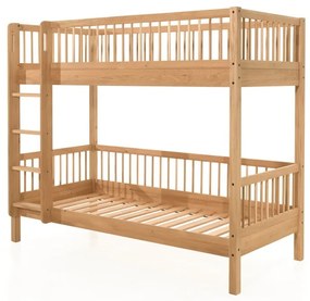 Piętrowe łóżko dziecięce z litego drewna dębowego 90x200 cm Forrest – Vipack