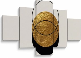Obraz - Abstrakcja złoto-biała N⁰2 (125x70 cm)