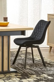 Krzesło tapicerowane K520 VELVET czarne obracane HALMAR
