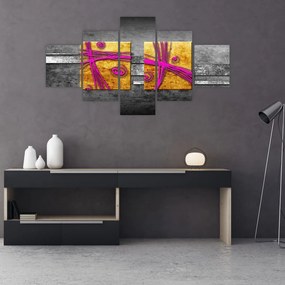 Obraz kolorowych kwadratów na czarnym tle (125x70 cm)