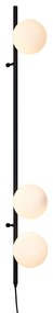 Designerski Kinkiet / Lampa scienna czarny z matowym szkłem 3-źródła światła - VerticalDesignerski Oswietlenie wewnetrzne