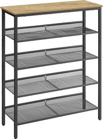 Szafka na buty TAYLOR ARTISAN z czarną konstrukcją, 4 półki