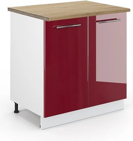 Szafka pod zlew bordowa czerwień wysoki połysk 80x60x82 fame-line