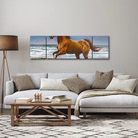 Obraz konia na plaży (170x50 cm)