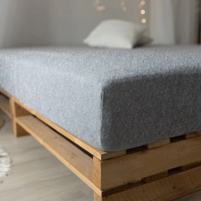 Prześcieradło 160x200 jersey z gumką w kolorze szarego melanżu