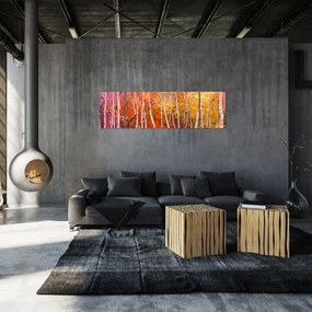 Obraz kolorowego lasu (170x50 cm)