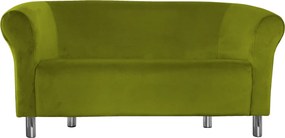 Sofa Milo tkanina Welur wygodna sofa tapicerowana do salonu i poczekalni : Kolor nogi - Chrom, Kolor tkaniny - VELVET - BL75, Typ tkaniny - Velvet, Wysokość nogi - 15 cm