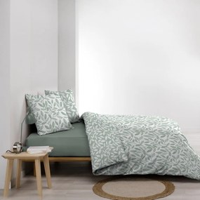 Biało-zielona pościel dwuosobowa z mikrowłókna 240x220 cm Sequoia – douceur d'intérieur