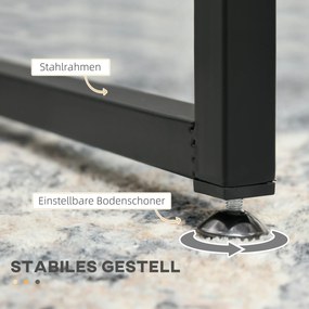 HOMCOM Zestaw 2 Stolików Kawowych Stalowe z Przezroczystym Blatem Nowoczesny Design Czarne 119x56x44.5 cm | Aosom PL