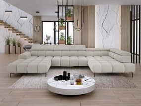 Narożnik PLAZA XL Prawostronny z elektryczną regulacją siedziska Tkanina CLOUD 03 WERSAL
