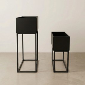 Kwietniki loft metalowe podłużne TINO, 2 stojaki