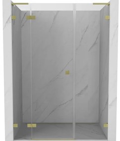 Mexen Lunar L drzwi prysznicowe uchylne lewe 120 cm, transparent, złote szczotkowane - 834SL-120-050-55-00-L