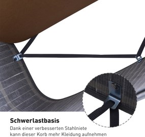 HOMCOM Elegancki Kosz na Pranie z Bambusa z Podziałem na Jasne/Ciemne Ubrania, z Pralnym Workiem, Szary