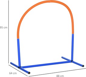 PawHut Zestaw Agility dla Psów 4 Łuki Niebieski Pomarańczowy z Torbą dla Początkujących 88x64x95cm | Aosom PL