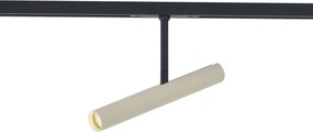 Nowoczesny reflektor beżowy z czarnym do systemu szynowego 1-fazowego - Slimline Avery