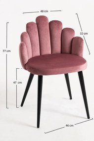 Zestaw 4 Krzese Hand Aksamitne Czarne Nogi