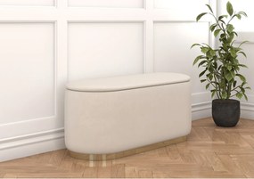 Beżowy owalny puf ze schowkiem Dancan SCARLETT/110 cm