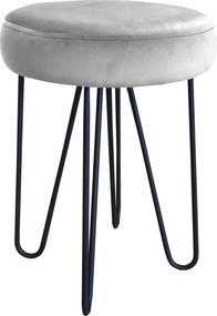 Taboret Venus tkanina Welur stelaż metalowy STOŁEK LOFT : Kolor Stelaża - Czarny , Kolor tkaniny - VELVET - MG39, Typ tkaniny - Velvet