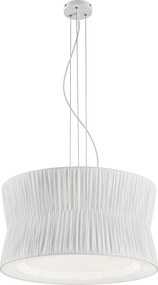 Lampa sufitowa CORA w stylu klasycznym - plisowany klosz wst?gowy - g?. ø59 cm x 3x E27 60W - stalowo-bia?a - IP20