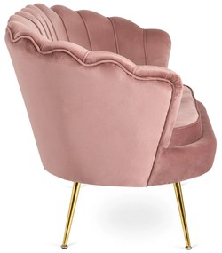 Sofa ZENDAYA Dwuosobowa Różowa Muszelka Glamour do Salonu