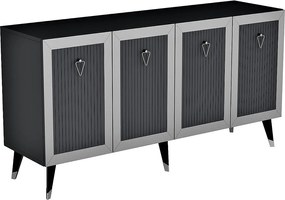 Komoda – 150 x 40 x 80 cm – Antracyt i srebro – Płyta wiórowa z powłoką melaminową