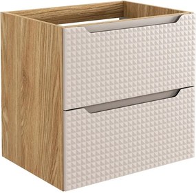 Beżowa nowoczesna szafka pod umywalkę z szufladami 60 cm K9-E09