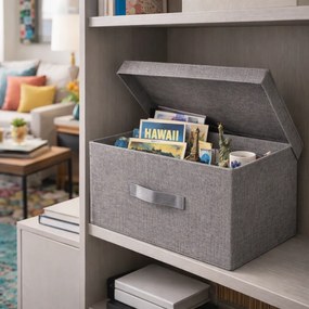 Składany pojemnik do przechowywania z odchylaną pokrywą 39 × 29 × 19 cm, S