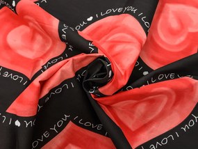 PrzytulneMieszkanie.pl PrzytulneMieszkanie.pl Pościel z polibawełny na 2 łóżka VALENTINE, czarna Rozmiar pościeli: 2 szt 70 x 90 cm | 2 szt 140 x 200 cm