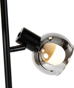 Inteligentna lampa stojąca czarna z przydymionym szkłem, w tym 3 Wifi P45 - Vidro