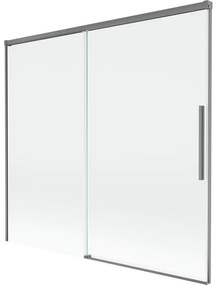 Mexen Rox parawan nawannowy 2-skrzydłowy rozsuwany 170 x 150 cm, transparent, gun metal - 8C9-170-001-95-00