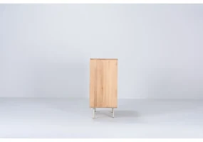 Biało-naturalna niska komoda z litego drewna dębowego 118x100 cm Fina – Gazzda