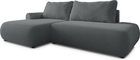 Masseno Narożnik NUVIRA z funkcją spania i pojemnikiem na pościel Narozniki L, Rozkładana sofa - Szary, CASTEL 93