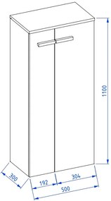 Szafka średnia L-WOOD 50 cm biały połysk KROFAM