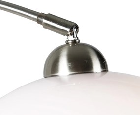 Inteligentna Ścienna Lampa Łukowa Stalowa z Białym Kloszem z WiFi G125 - Bow