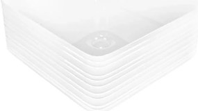 Umywalka ceramiczna nablatowa kwadratowa ryflowana biała 39 x 39 cm LAMI