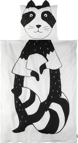 PrzytulneMieszkanie.pl PrzytulneMieszkanie.pl Bawełniana pościel do łóżeczka RACCOON czarno-biała Rozmiar pościeli: 40 x 60 cm | 100 x 135 cm