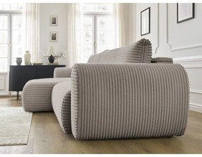 Jasnoszarobeżowy sztruksowy rozkładany narożnik (lewostronny) Lucien – Bobochic Paris