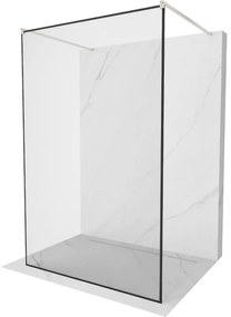 Mexen Kioto ścianka prysznicowa wolnostojąca 130 x 200 cm, czarny wzór 8 mm, nikiel szczotkowany - 800-130-002-97-70