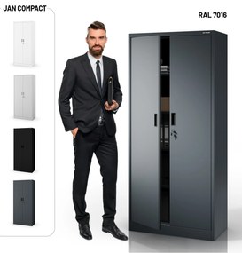 Szafa JAN Compact 1750 x 800 x 400 mm, antracytowa