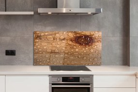 Szklany Panel Krople na Naturalnym Drewnie