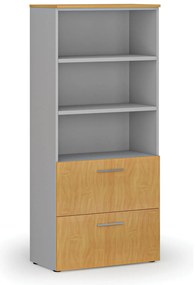 Szafa z szufladami na teczki zawieszkowe PRIMO GRAY, 800 x 420 x 1781 mm, szary/buk