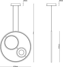 Okrągła lampa wisząca ring LED Seppia No.1
