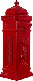 Skrzynka na listy antyczna czerwona