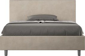 Łóżko bez stelaża tapicerowane 140x200 microfibra piaskowy Adele