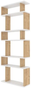 Biały regał w dekorze dębu 60x160 cm Bates – Kalune Design