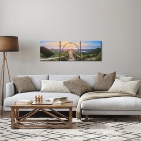 Obraz - Górska ścieżka (z zegarem) (90x30 cm)