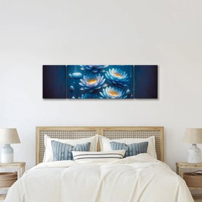 Obraz - Lilie wodne pod powierzchnią (170x50 cm)