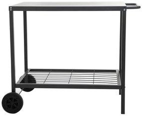 Stół ogrodowy, mobilny na kółkach do BBQ, metalowy, 90x58x75 cm