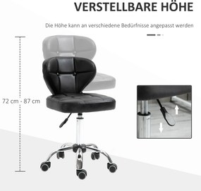 HOMCOM Zestaw 2 stołków roboczych, sztuczna skóra, ciemnoszare, 72–87 cm